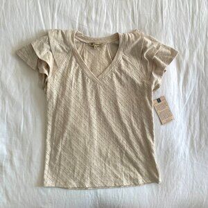 NWT Democracy Cream Eyelet Top (XS)